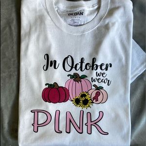 We wear pink fall t shirt